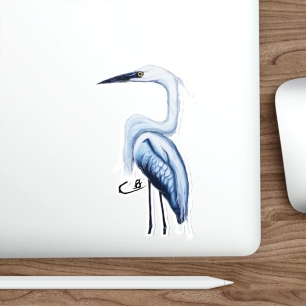 Mouth Painted Great Heron Sticker - Image 17