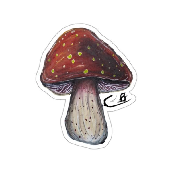 Mouth Painted Mushroom Sticker